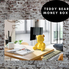 Teddy Bear Coin Bank - Light Blue