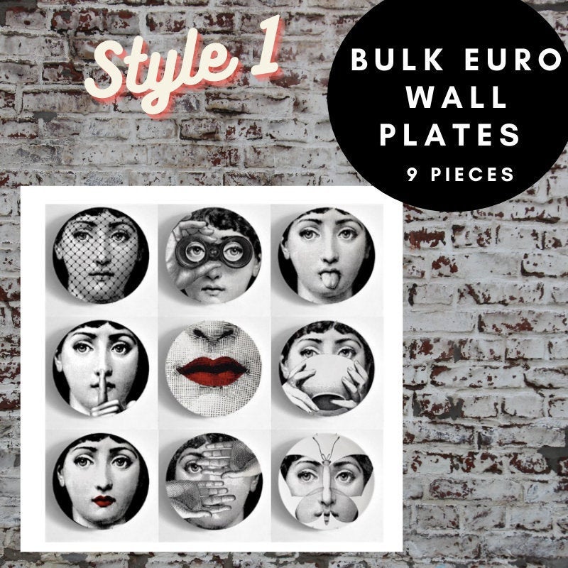 9 pc, Euro Style Wall Plate - Set 2
