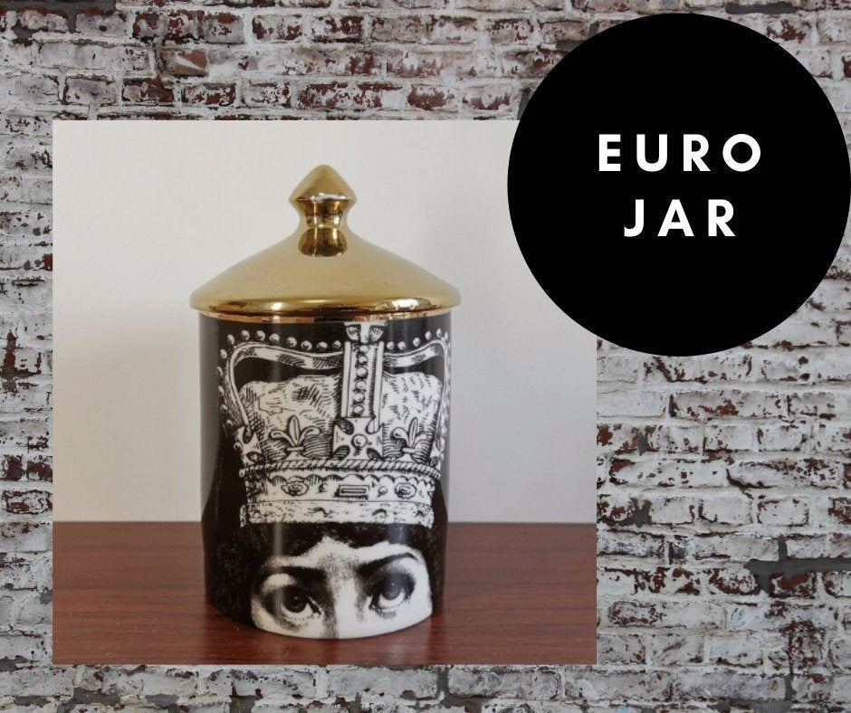 EU Jar Candle Holder with Gold Lid - Eye Large