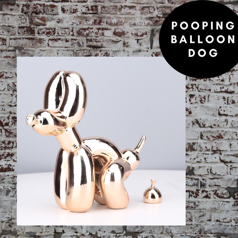 Pooping Balloon Dog - Rose Gold