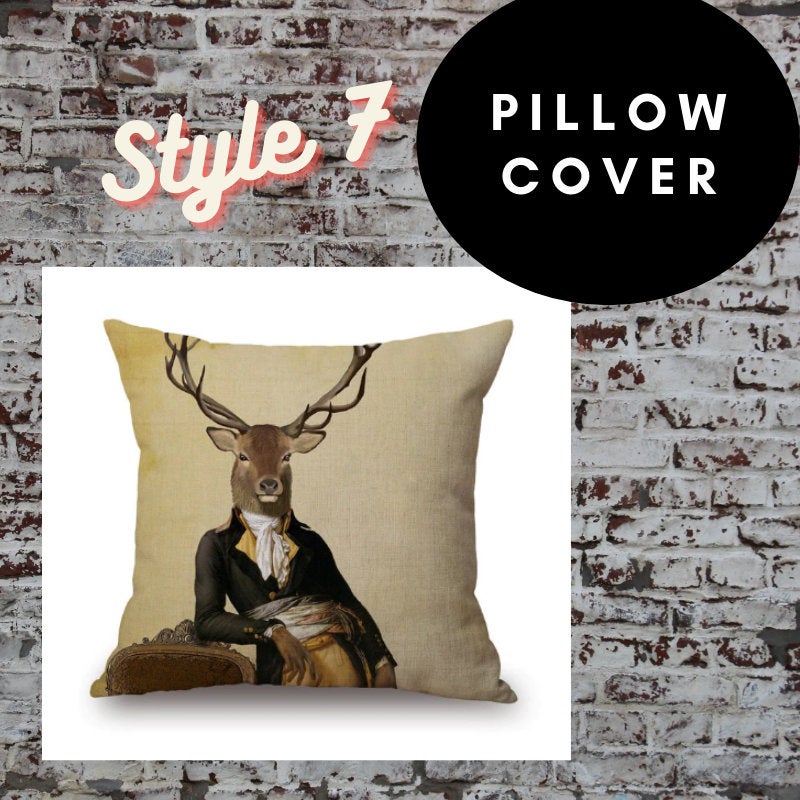 1 pc, 45x45cm Animal Portraits Pillow Cover - Bull dog