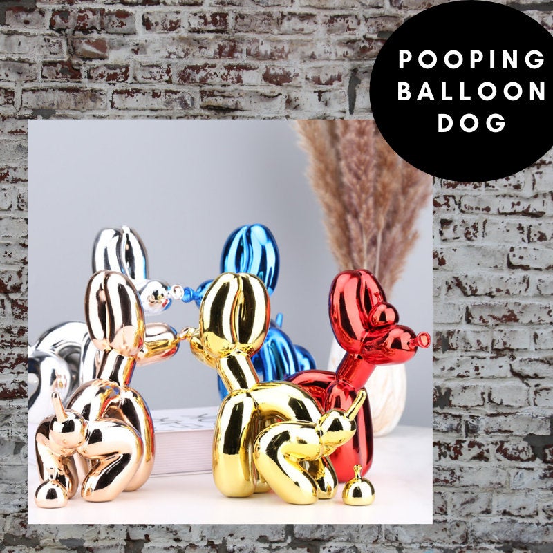 Pooping Balloon Dog - Silver