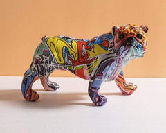 Graffiti Animal Statue - Bulldog