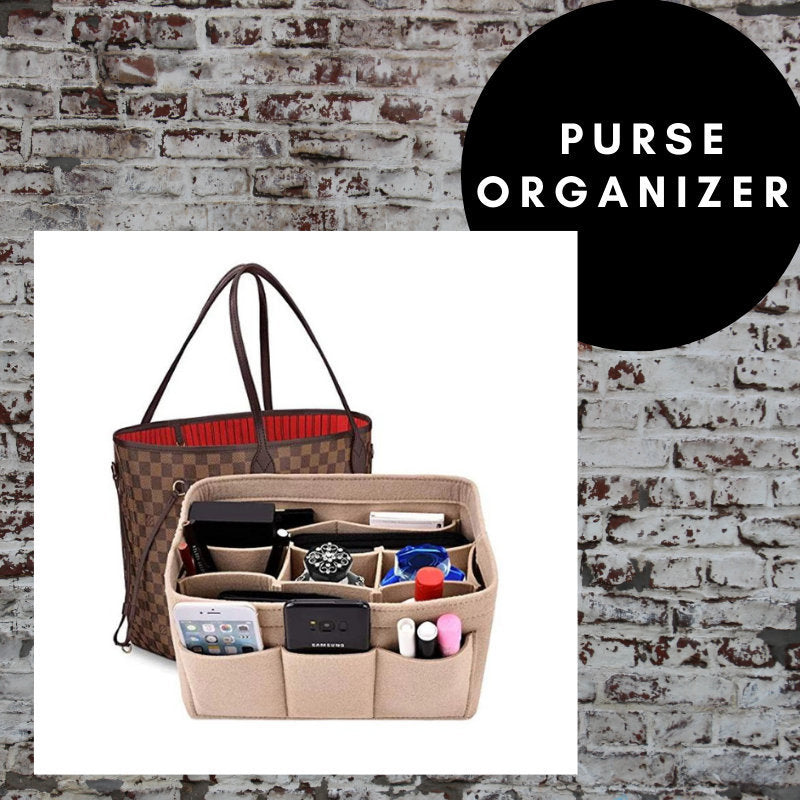 Purse Insert, Handbag Organizer, Felt material, Organize your handbag contents, Multi compartment Purse insert, Makeup Organizer
