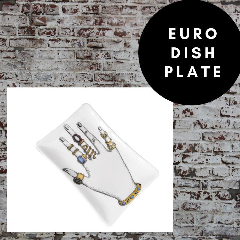 16x10cm EU Rectangle Plate Decorative - Checkered Lips