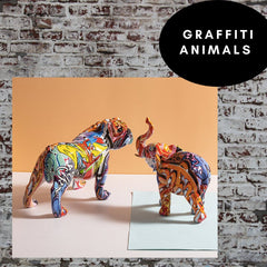 Graffiti Animal Statue - Bulldog