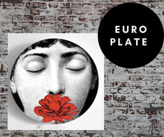 8 inch EU Wall Plate Decorative - Flower White