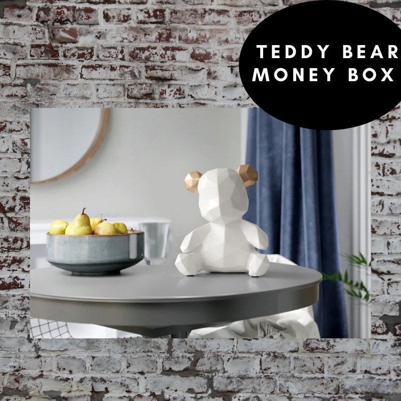 Teddy Bear Coin Bank - Pink
