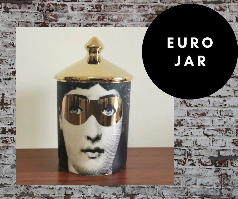 EU Jar Candle Holder with Gold Lid - Crown