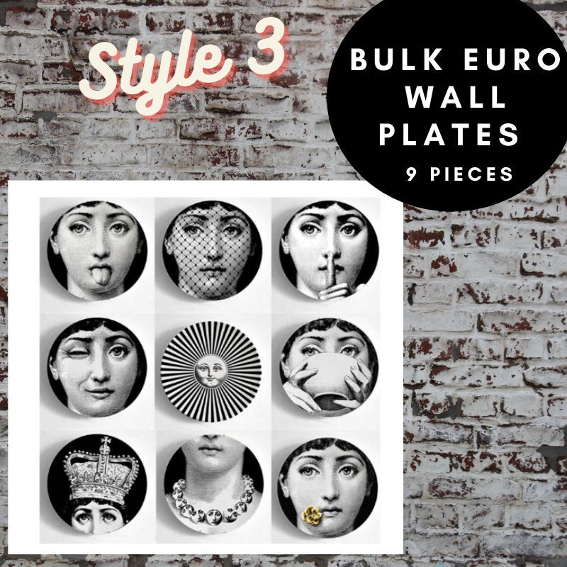 9 pc, Euro Style Wall Plate - Set 1