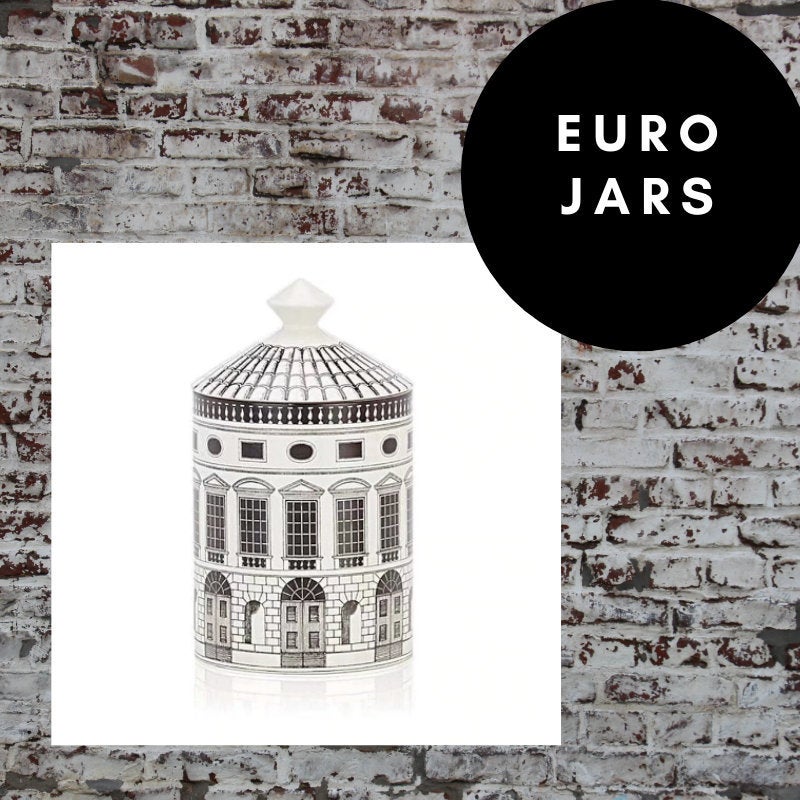 EU Jar Candle Holder with Lid - White Building