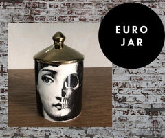 EU Jar Candle Holder with Gold Lid - Red Lips