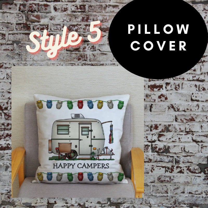 45x45cm Happy Campers Pillow Cover - Campervan 1