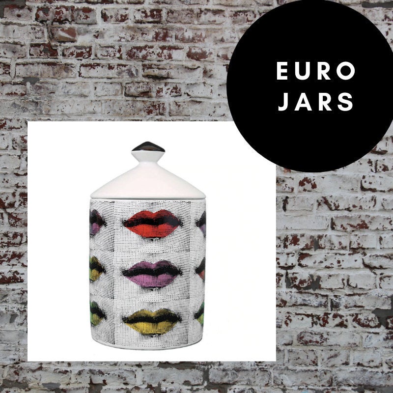 EU Jar Candle Holder with Lid - Lips & Nose