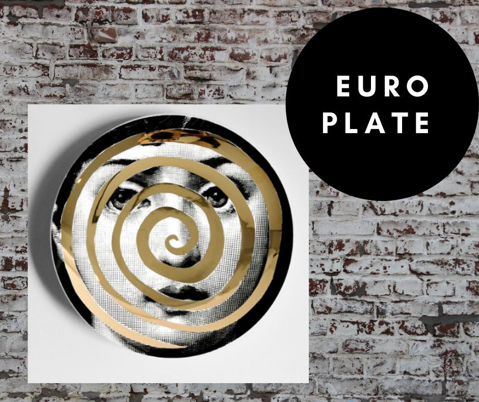 8 inch EU GOLD Wall Plate Decorative - Crack
