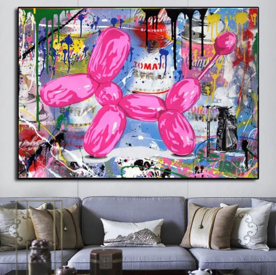 Balloon Dog Canvas Painting - Extra Large