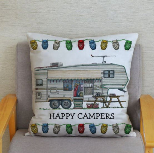 45x45cm Happy Campers Pillow Cover - Campervan 3