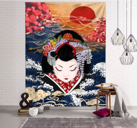 Japanese Wall Tapestry - Whale