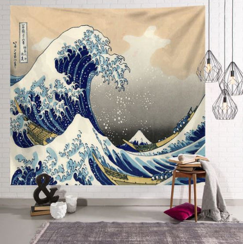 Japanese Wall Tapestry - Waves