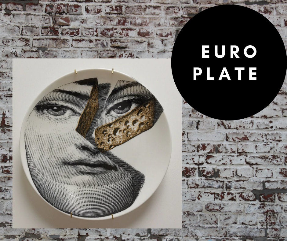 8 inch EU Wall Plate Decorative - Mask Yellow