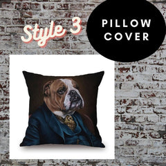 1 pc, 45x45cm Animal Portraits Pillow Cover - Bull dog