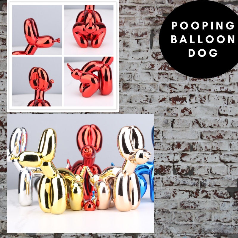 Pooping Balloon Dog - Silver