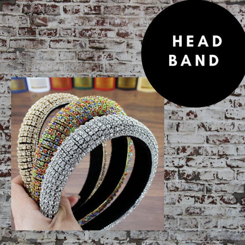 Bejeweled Baroque Rhinestone Headband - Gold