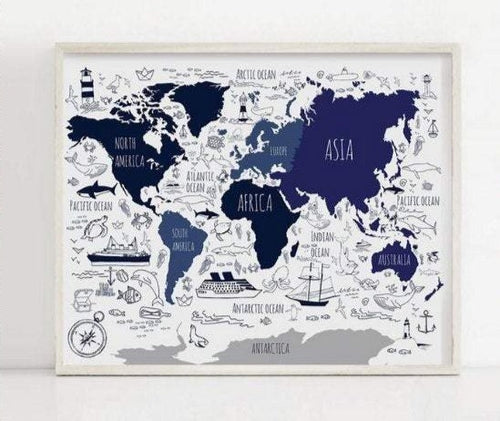 World Map Canvas Art