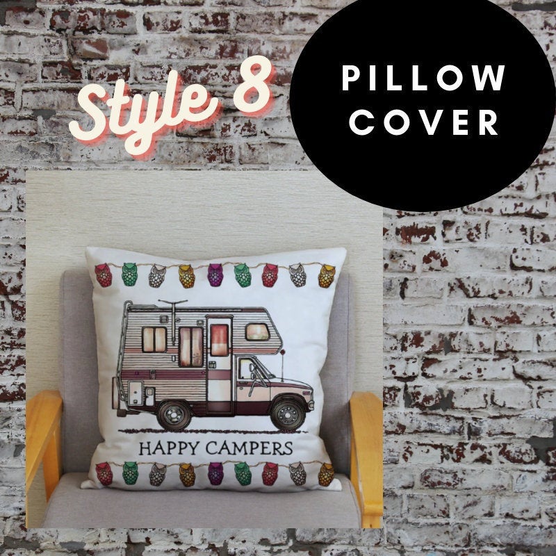 45x45cm Happy Campers Pillow Cover - Campervan 4