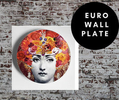 8 inch EU Wall Plate Decorative - Teal Beanie