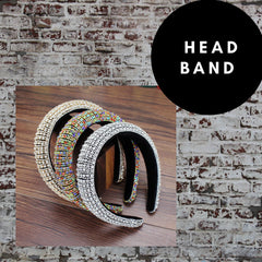 Bejeweled Baroque Rhinestone Headband - Black