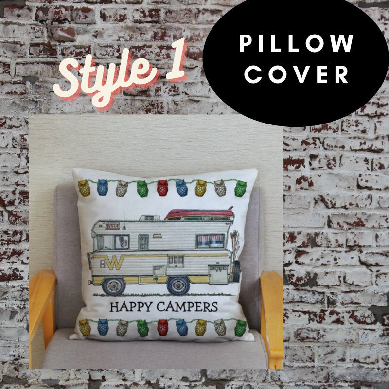 45x45cm Happy Campers Pillow Cover - Campervan 2