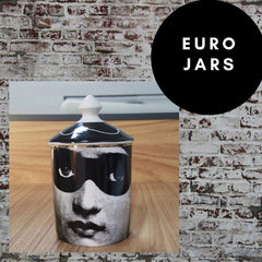 EU Jar Candle Holder with Black Lid - Apple