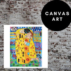 Canvas Painting - Kids Kissing