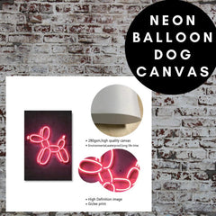 Balloon Dog Canvas - Pink Neon