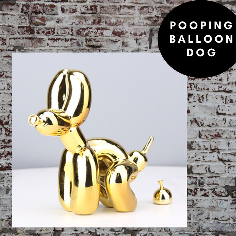 Pooping Balloon Dog - Rose Gold