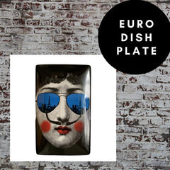 17.5x10.5cm EU Rectangle Plate Decorative - Skull