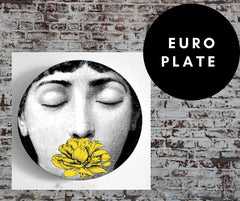 8 inch EU Wall Plate Decorative - Flower White