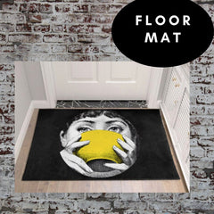 EU Anti Skid Floor Mat -  Floral Black
