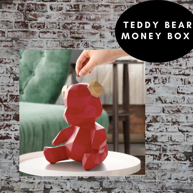 Teddy Bear Coin Bank - Gold